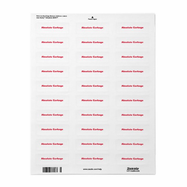 Absolute Garbage Labels (Full Sheet)