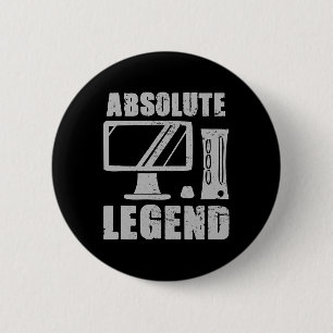 Absolute Legend Funny Video Game Player Quote Pc G 6 Cm Round Badge