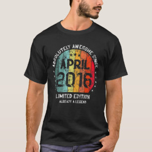 Absolutely Awesome Since April 2016 Boy Girl Birth T-Shirt