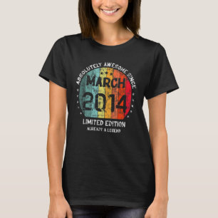 Absolutely Awesome Since March 2014 Boy Girl Birth T-Shirt