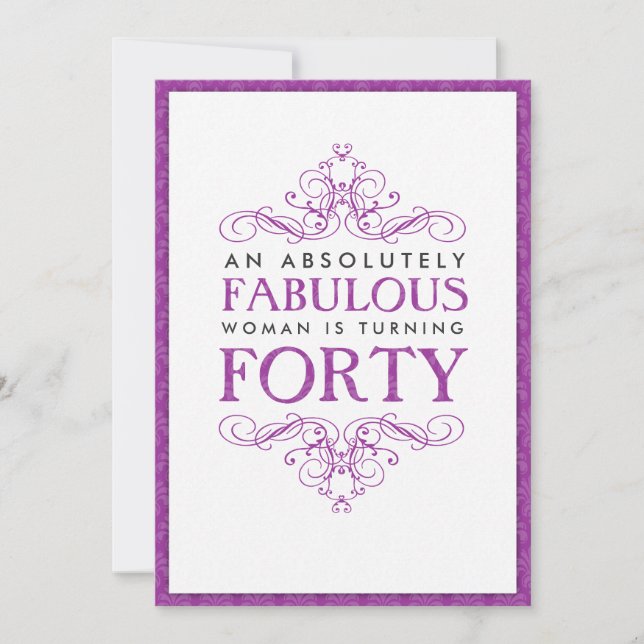 Absolutely Fabulous 40th Birthday Party Invitation (Front)