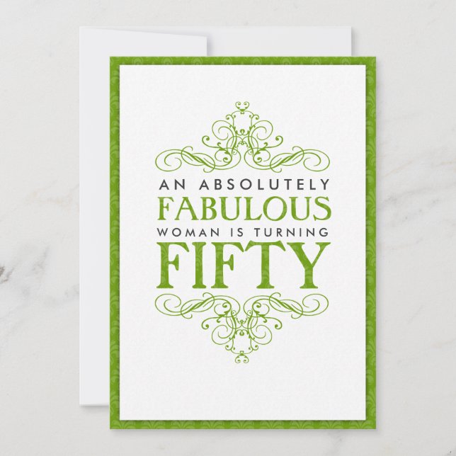 Absolutely Fabulous 50th Birthday Party Invitation (Front)