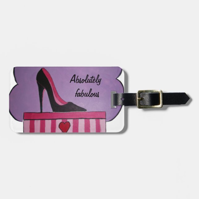 Absolutely fabulous luggage tag (Front Horizontal)
