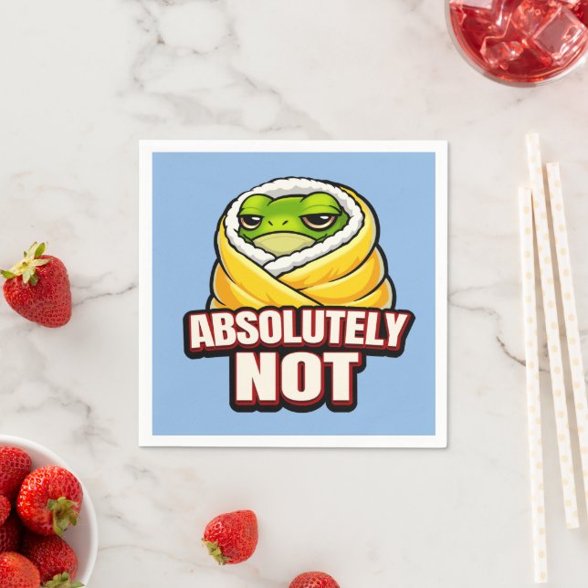 Absolutely Not Frog – Funny Lazy Frog Meme Napkin (Insitu)