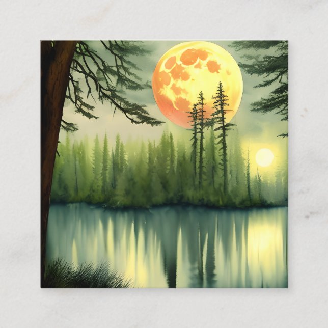 Absolutely Stunning Oil Painting of a Magical Full Square Business Card (Front)