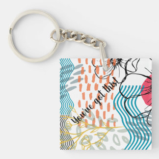 absract design magnet flowers key ring