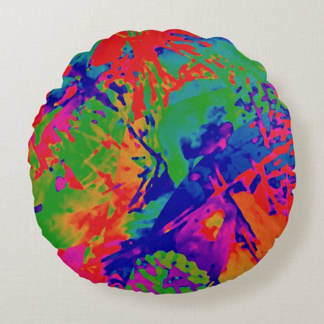 Absract Punk Rock Design Round Cushion (Front)