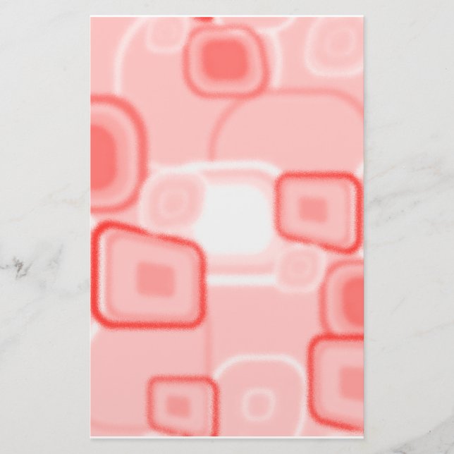 Absract Red Square Stationary Stationery (Front)