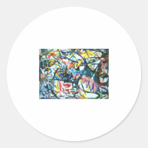 Absrtact Painting Jeff Hankamer Artjunkhaus Art Classic Round Sticker