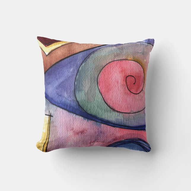 ABSTACR WATERCOLOR Throw Pillow (Front)