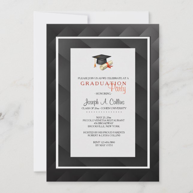 Abstact Black and Grey Invitation (Front)