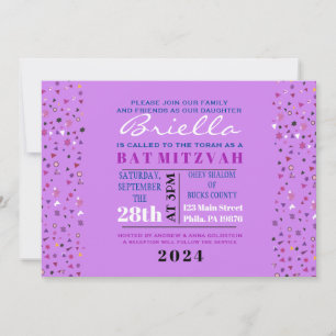 Abstact Tree of Life Bat Mitzvah Invitation Gold