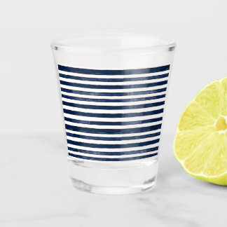 Abstrack navy Stripes Seamless  Shot Glass