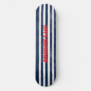 Abstrack navy Stripes Seamless Skateboard