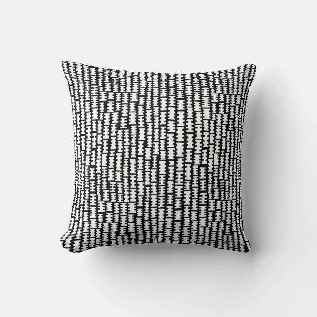 Abstract 020712 - White on Black Cushion (Front)