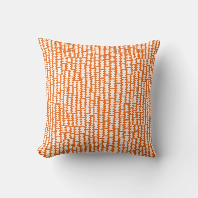 Abstract 020712 - White on Orange Cushion (Front)