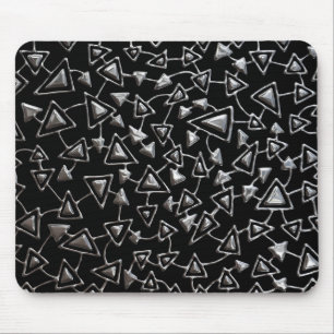 Abstract 021112 - Quick Silver on Black Mouse Mat