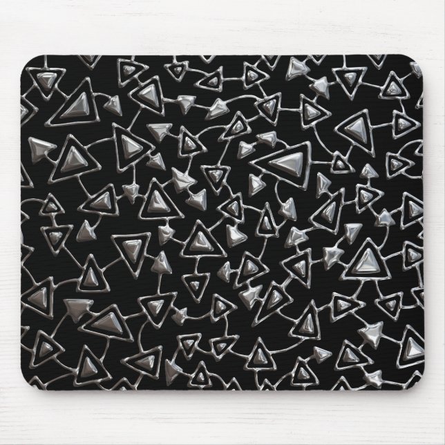 Abstract 021112 - Quick Silver on Black Mouse Mat (Front)