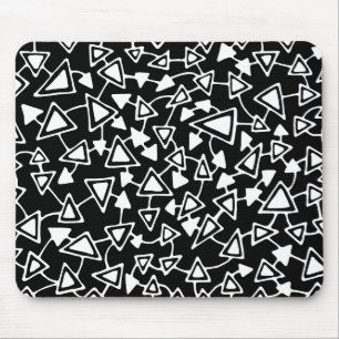Abstract 021112 - White on Black Mouse Mat