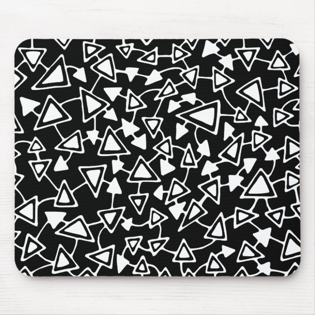 Abstract 021112 - White on Black Mouse Mat (Front)