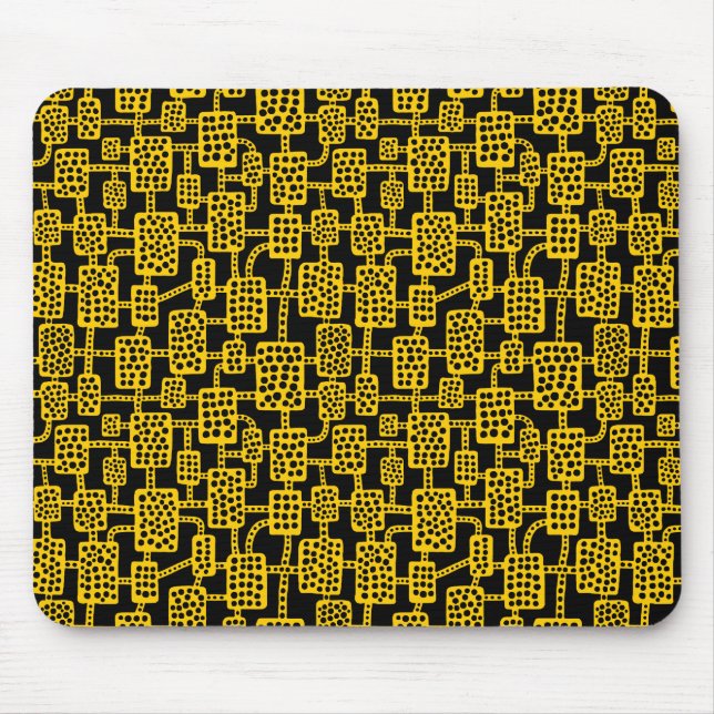 Abstract 041113 - Amber on Black Mouse Mat (Front)