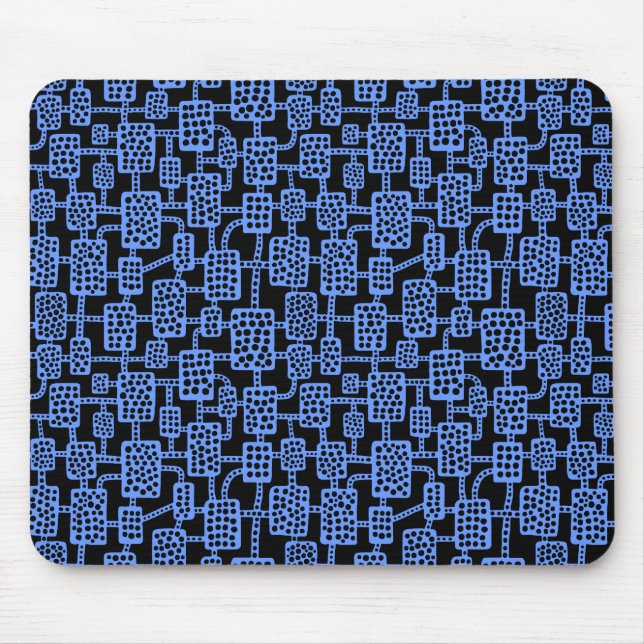 Abstract 041113 - Baby Blue on Black Mouse Mat (Front)