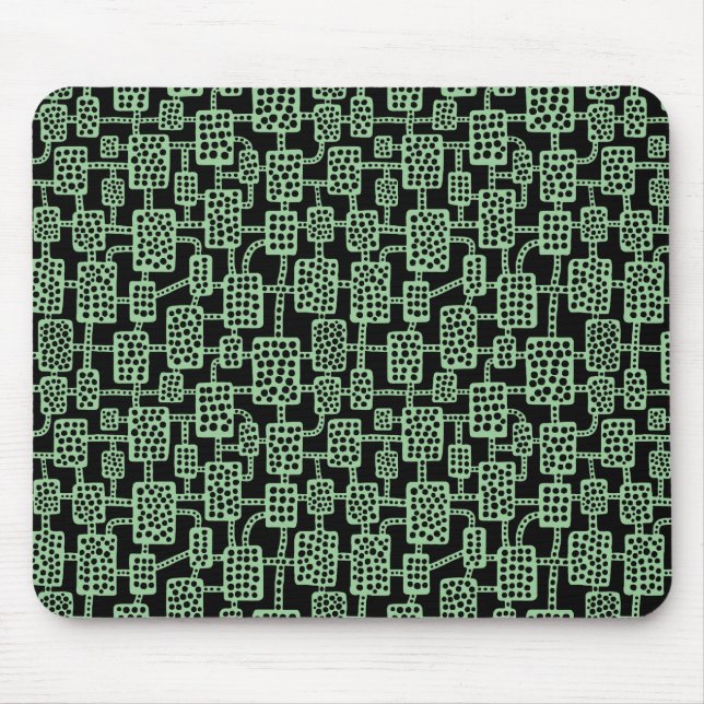 Abstract 041113 - Faded Green on Black Mouse Mat (Front)