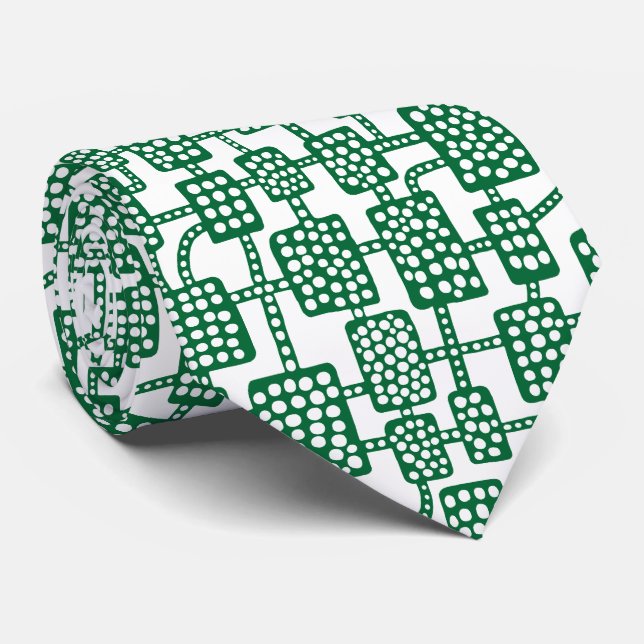 Abstract 041113 - Forest Green on White Tie (Rolled)