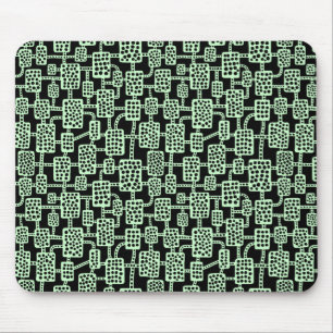 Abstract 041113 - Ghost Green on Black Mouse Mat