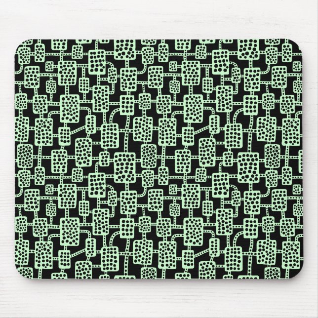Abstract 041113 - Ghost Green on Black Mouse Mat (Front)