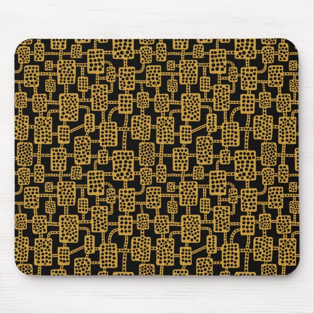 Abstract 041113 - Gold Brown on Black Mouse Mat (Front)