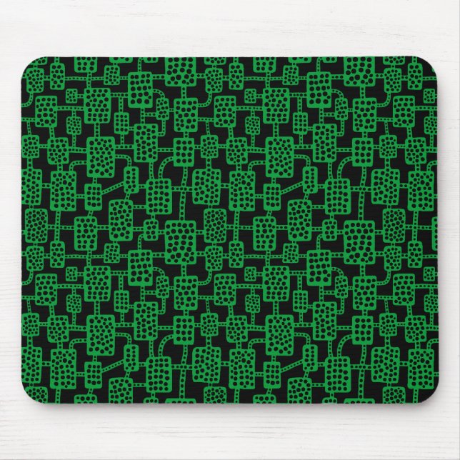 Abstract 041113 - Grass Green on Black Mouse Mat (Front)