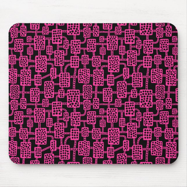 Abstract 041113 - Hot Pink on Black Mouse Mat (Front)