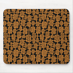 Abstract 041113 - Light Orange on Black Mouse Mat