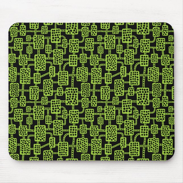 Abstract 041113 - Martian Green on Black Mouse Mat (Front)