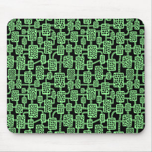 Abstract 041113 - Mint Green on Black Mouse Mat