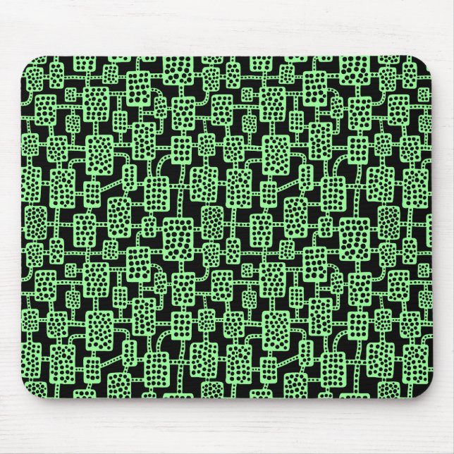 Abstract 041113 - Mint Green on Black Mouse Mat (Front)