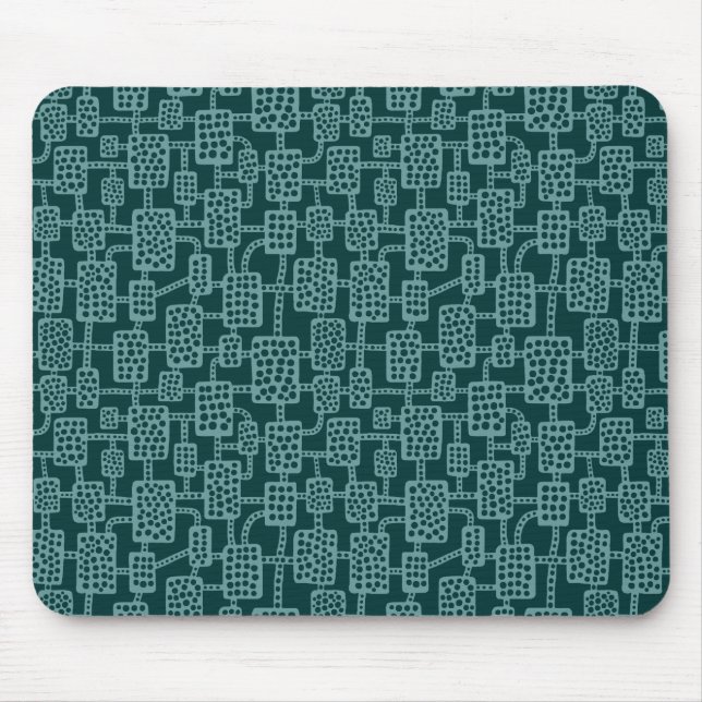Abstract 041113 - Ocean Green on Dk Moss Green Mouse Mat (Front)
