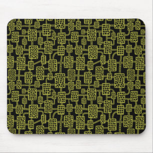 Abstract 041113 - Olive on Black Mouse Mat