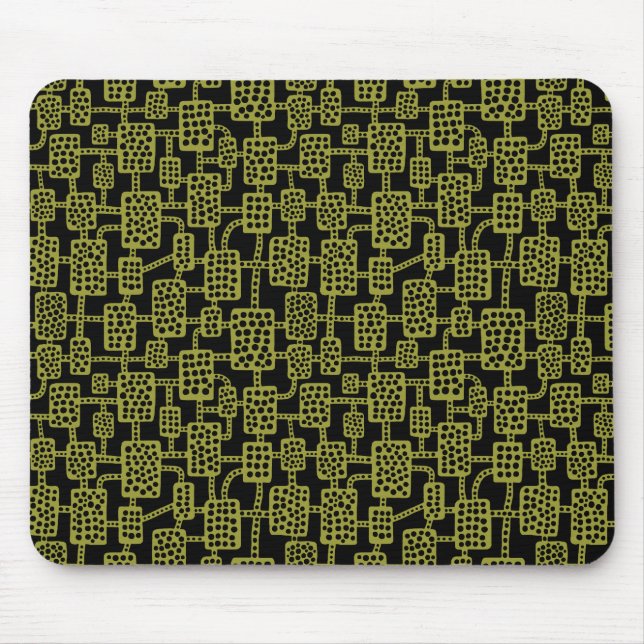 Abstract 041113 - Olive on Black Mouse Mat (Front)