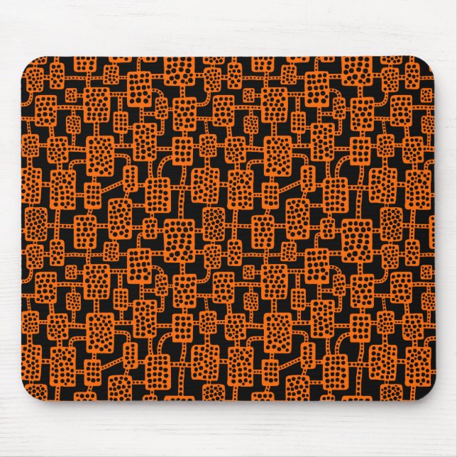 Abstract 041113 - Orange on Black Mouse Mat (Front)
