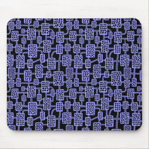 Abstract 041113 - Pastel Blue on Black Mouse Mat