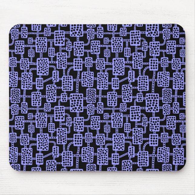 Abstract 041113 - Pastel Blue on Black Mouse Mat (Front)