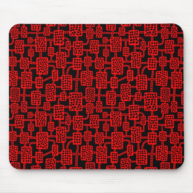 Abstract 041113 - Red on Black Mouse Mat (Front)