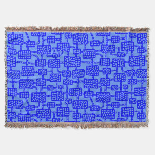 Abstract 041113 - Shades of Blue Throw Blanket