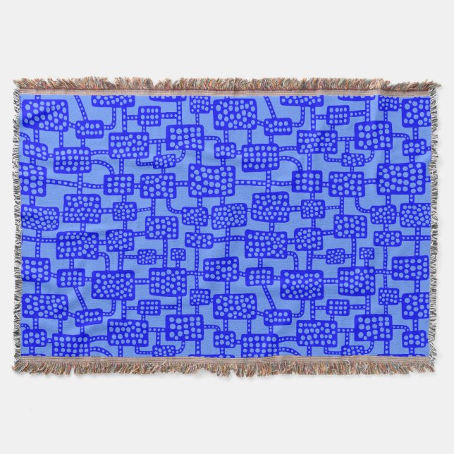 Abstract 041113 - Shades of Blue Throw Blanket (Front)