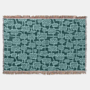 Abstract 041113 - Shades of Green Throw Blanket