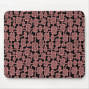Abstract 041113 - Soft Pink on Black Mouse Mat
