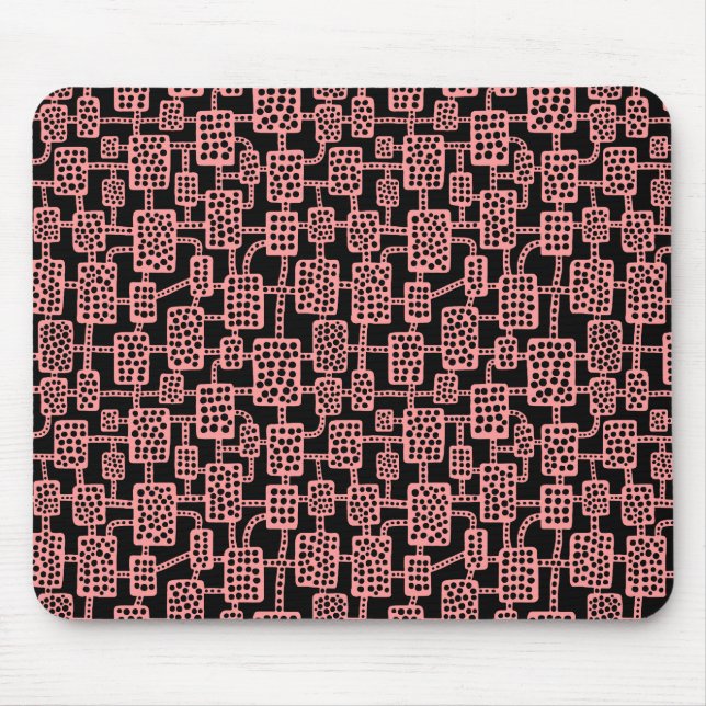 Abstract 041113 - Soft Pink on Black Mouse Mat (Front)