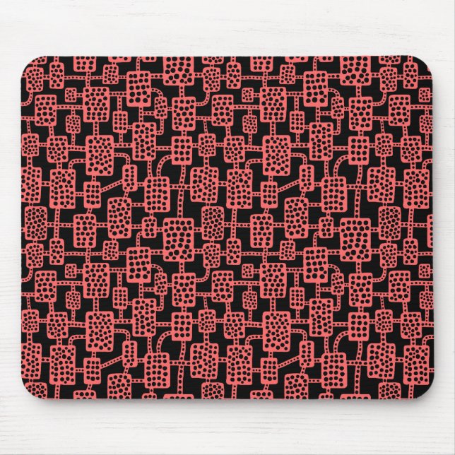 Abstract 041113 - Tropical Pink on Black Mouse Mat (Front)